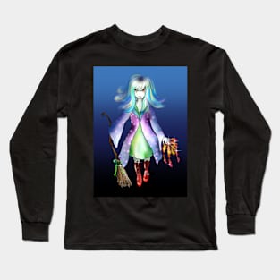 Young witch with fire magic manga Long Sleeve T-Shirt